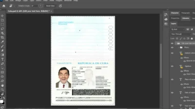 Cuba Passport PSD Template