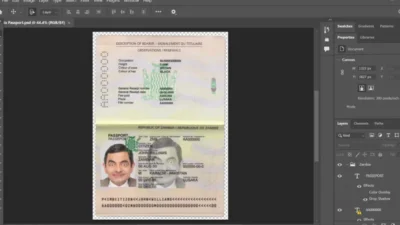 Zambia Passport PSD Template