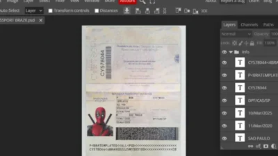 Brazil Passport template in psd format