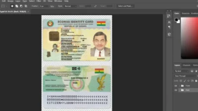 Ghana ID Card PSD Template