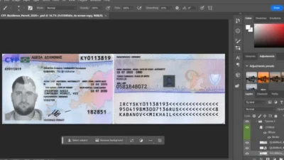 Cyprus Residence Permit PSD Template 1200DPI