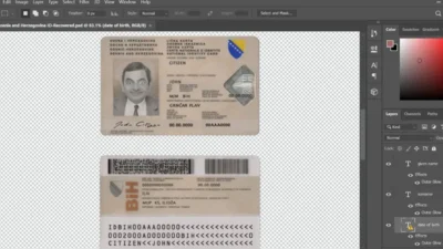Bosnia and Herzegovina ID Card template in PSD format, fully editable, with all fonts