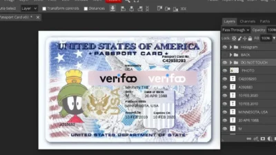USA Passport ID Card PSD Template