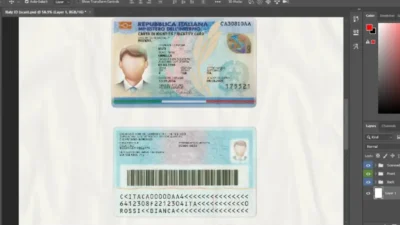 Italy Id Card Template In PSD Format v2
