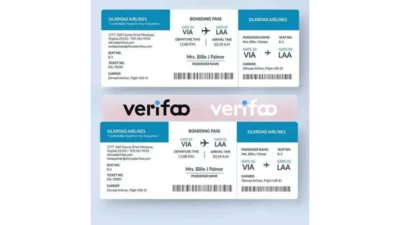 fake Airline Ticket PSD Template