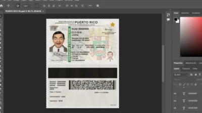 New Puerto Rico driving license template in PSD format