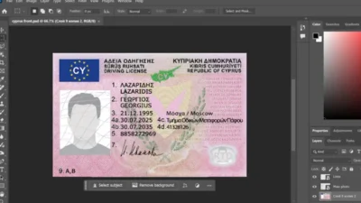 Cyprus Driving License Template in PSD Format