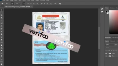INDONESIA driving license template in PSD format