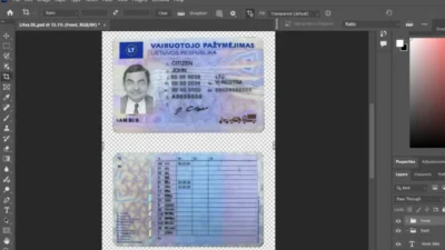 Lithuania (Litva) driving license PSD template