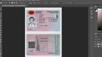 Albania Driver License PSD Template New Version