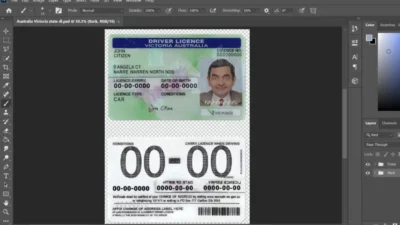Australia Victoria state drivers permit template in PSD format
