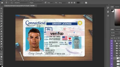 Connecticut driver license psd template new2022