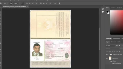 Zimbabwe Passport PSD Template