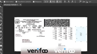 arkansas + Florida vehicle registration template psd