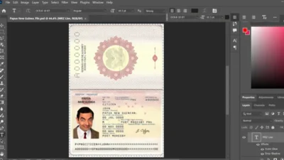 Papua New Guinea Passport PSD Template