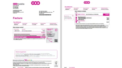 Belgium VOO Mobile Invoice Summary Template in Word And PDF format
