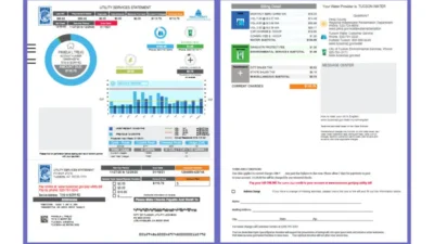USA City of Tucson Utility Services Statement Template in word and pdf format
