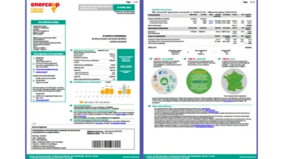 France ENERCOOP Electricity Bill Template in word and pdf format