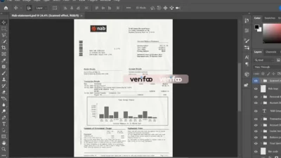 Australia NAB bank statement PSD Template