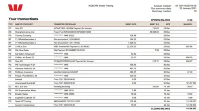 Westpac New Zealand Ltd Bank Statement Template