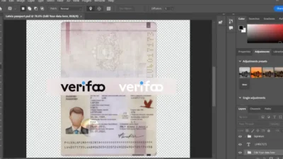 latvia passport fake psd template editable