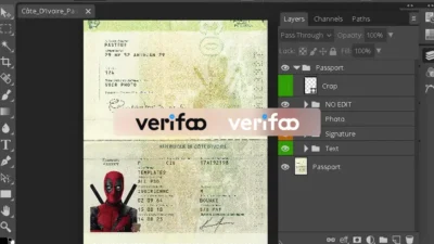west Africa passport template psd
