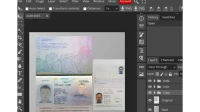 Australia Passport psd template v3