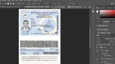 Nicaragua identity card PSD template