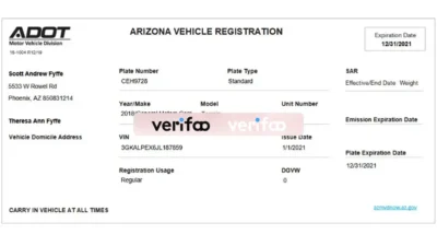 Arizona USA Vehicle Registration Template – A Customizable Guide in PDF and Word Format