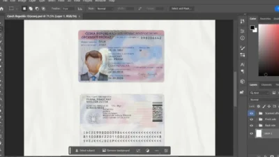 Czech national identity card Psd Template