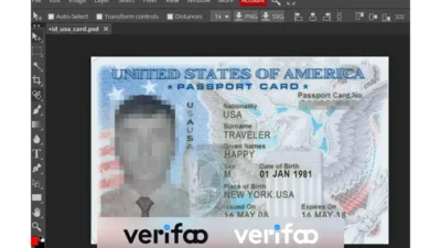 USA Passport Card Template PSD