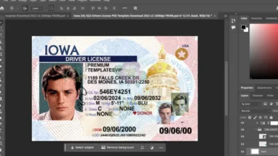 Lowa Driving License PSD Template Rev2022 – High DPI