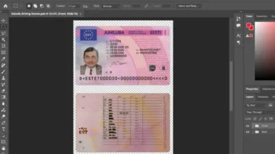 Estonia driver license Psd Template