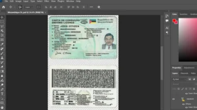 Mozambique Driver License PSD Template