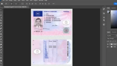 Romania Driving License PSD Template