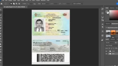 Sri Lanka drivers license psd template fully editable V2