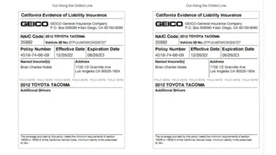 California car insurance template