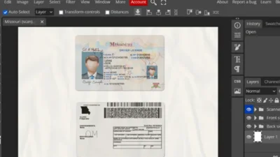 Missouri Driver License PSD template v3