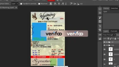 wyoming u21 driver license PSD Template