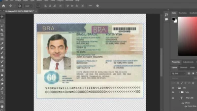 Brazil Travel visa card Template in PSD Format