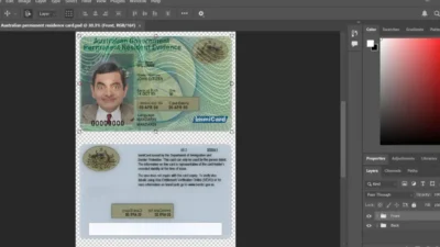 Australia Residence Permit Card PSD Template