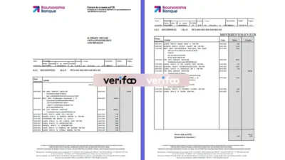 France Boursorama Banque Account Statement template