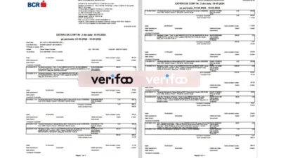 Romania BCR Bank Statement Template in word and pdf format