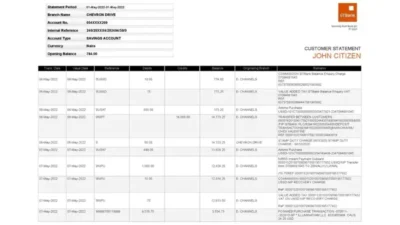 Nigeria GTBank Statement Word And PDF Template Version 2