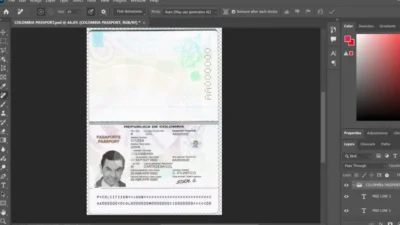 Colombia Passport PSD Template (2015-2018)