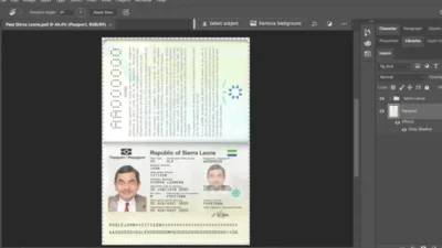 Sierra Leone fake passport PSD template