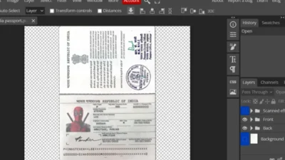India passport template in PSD format V2