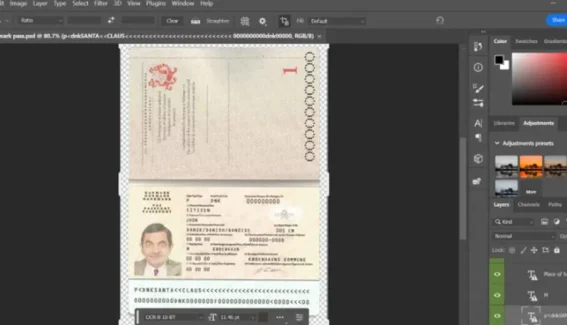 Denmark Passport template psd (V2)