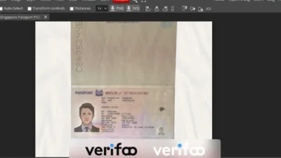 Singapore Passport psd template 2022