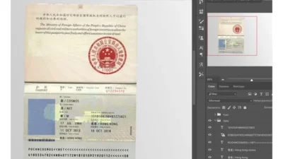 China Passport Template psd format